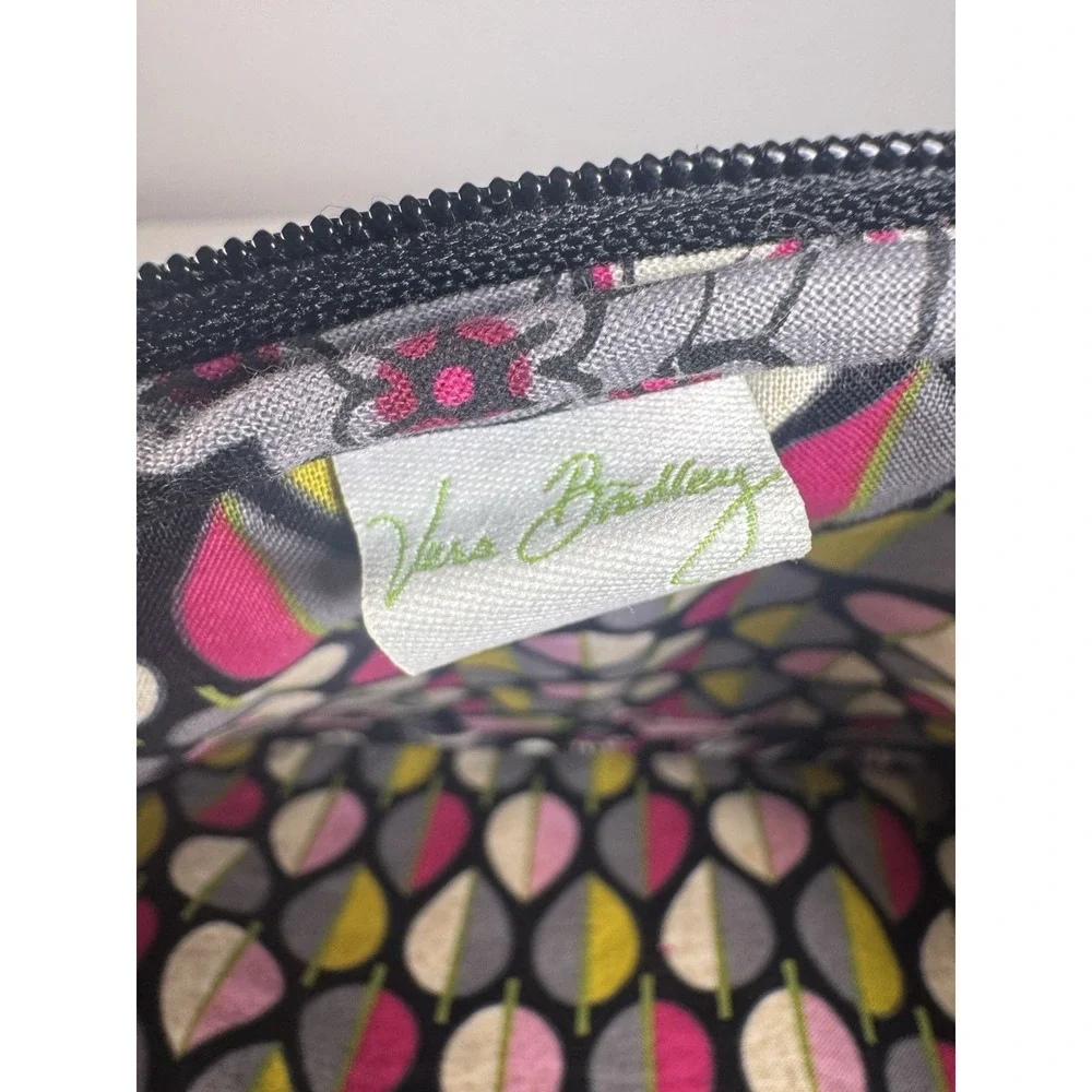 Vera Bradley Wallet/Makeup Case‎ Mod Floral Brown Pink Quilted Zip Storage - Picture 5 of 6